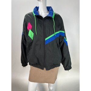 Casual Club Vintage Retro Windbreaker  M Black   Nylon